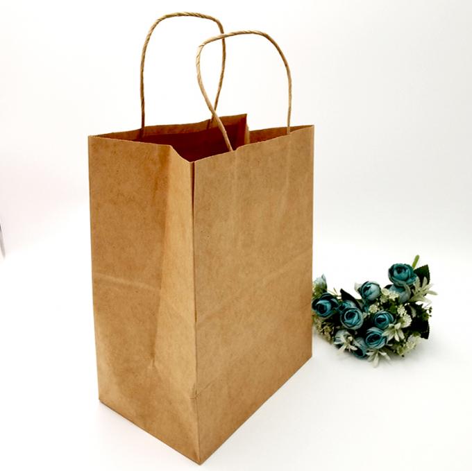 Kraft Paper Packaging Bag Gift Crafts Shopping Biodegradable Bag z skręconymi uchwytami 0
