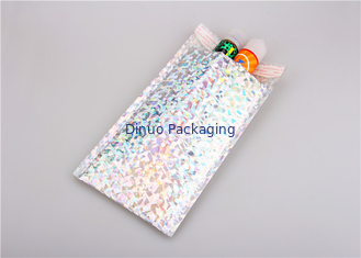 Silver Glamour Holographic Bubble Mailers Wyściełane koperty Odporność na wstrząsy