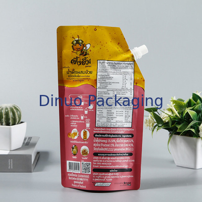 Niestandardowa biodegradowalna plastikowa folia aluminiowa z wylewką Torebka z sokiem ze słomy