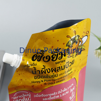 Niestandardowa biodegradowalna plastikowa folia aluminiowa z wylewką Torebka z sokiem ze słomy