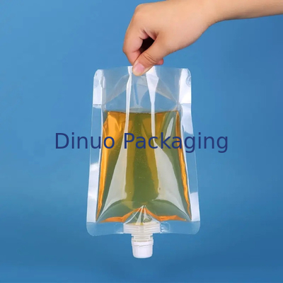 Niestandardowe drukowanie wklęsłe Stand Up Liquid Pouch Przezroczyste etui na sok z wylewką