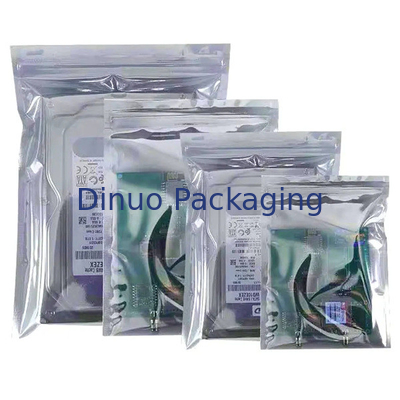 Srebrna osłonięta antystatyczna torba ESD Zip Lock / Open Top Grubość 0,03 - 0,15 mm