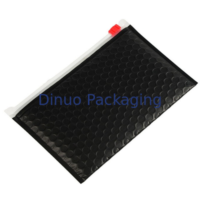Czarny Mailer Zipper Bag Packing Bubble Poly Bag Z Niestandardowym Logo
