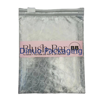 Wielokrotnie używalny odporny na wstrząsy PVC przejrzysty Ziplock Zipper Bubble Bag Custom Makeup Kosmetyczne opakowania