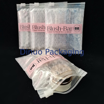 Wielokrotnie używalny odporny na wstrząsy PVC przejrzysty Ziplock Zipper Bubble Bag Custom Makeup Kosmetyczne opakowania