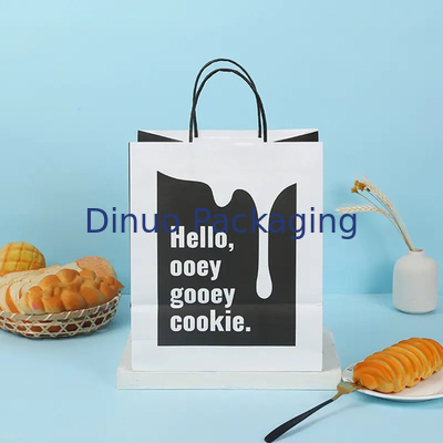 Niestandardowy zakupy drukowane Kraft papier worek z uchwytem Restauracja Fast Food zakupy z wywiezieniem