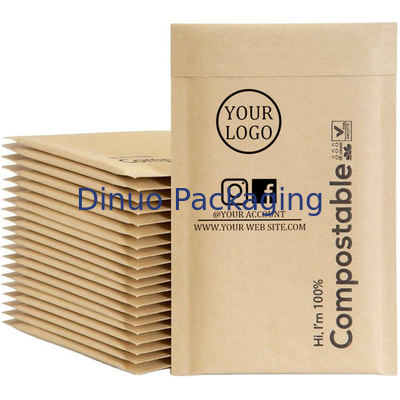Pack Of 15 Kraft Bubble Mailers with Low Density Polyethylene Inner Materials and Customized Logo