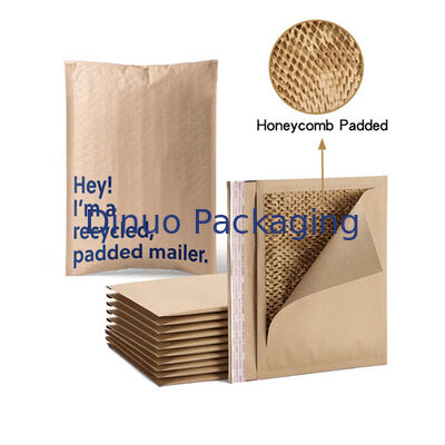 Niestandardowe kompostowalne koperty papierowe Kraft Mailers recyklingu 100% biodegradowalny pęcherz miodowy podkładane opakowania wysyłki Mailing bags