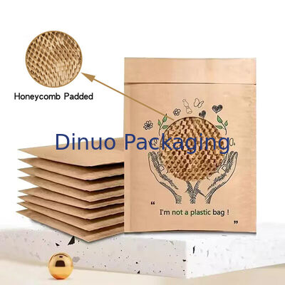 Niestandardowe kompostowalne koperty papierowe Kraft Mailers recyklingu 100% biodegradowalny pęcherz miodowy podkładane opakowania wysyłki Mailing bags