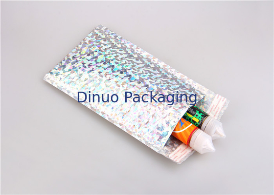 Silver Glamour Holographic Bubble Mailers Wyściełane koperty Odporność na wstrząsy