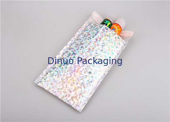 Silver Glamour Holographic Bubble Mailers Wyściełane koperty Odporność na wstrząsy
