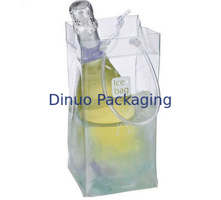 Niestandardowe torby do pakowania PVC, przezroczysta plastikowa torba chłodząca do pakowania wina