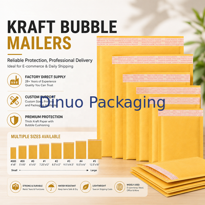 Wytrzymałe Kraft Bubble Mailers Standardowy rozmiar 7 grubość od 60 do 180gm Płaszczone koperty bezpieczne opakowania do potrzeb wysyłki